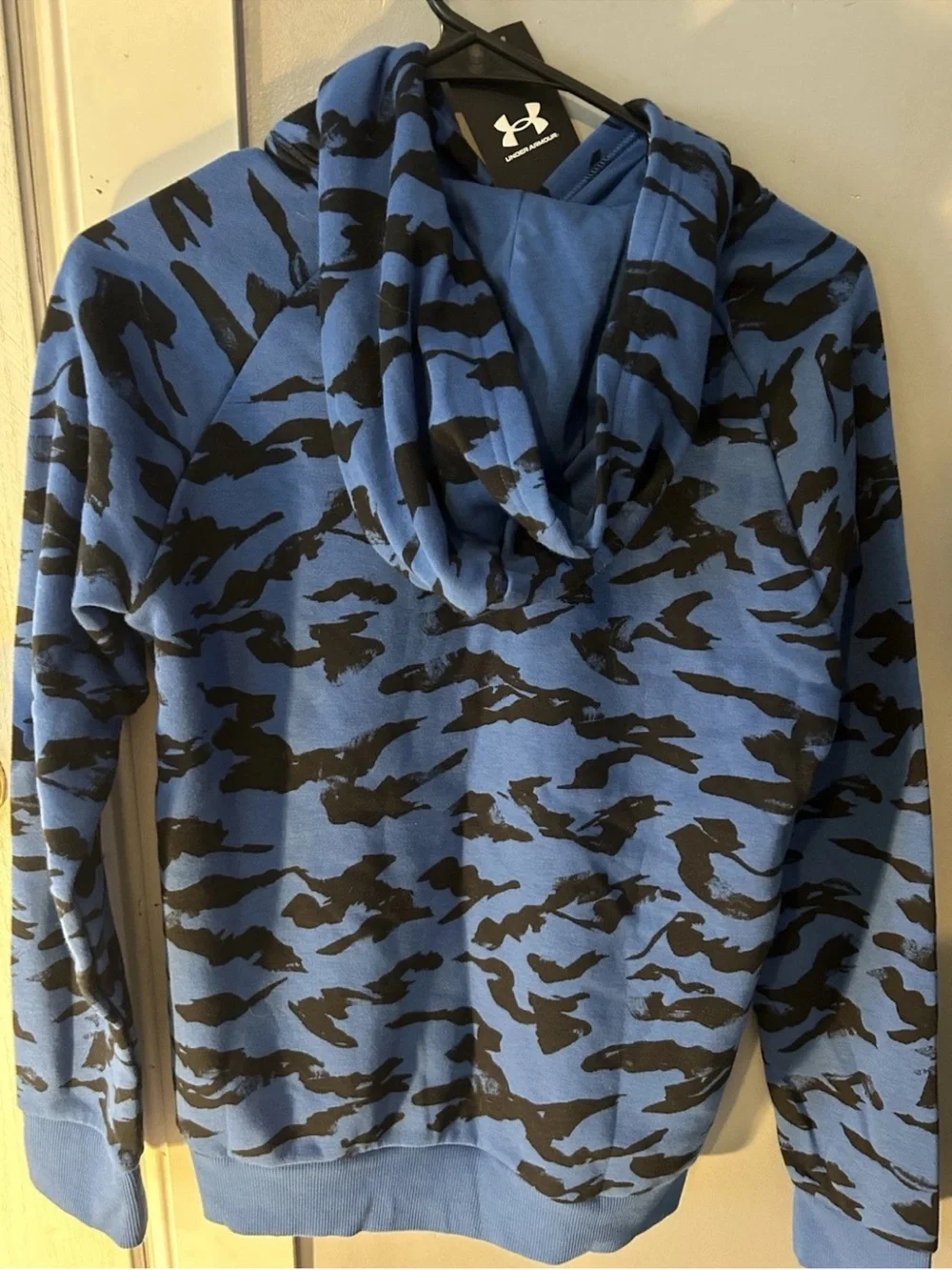 Under Armour Blue and Black Camo Hooded Pullover